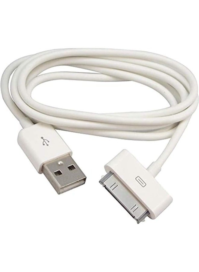 كابل USB سريع الشحن 30-Pin – سلك بيانات وشحن عالي الأداء بطول 1 متر للأجهزة اللوحية والهواتف وأجهزة MP3، متين وسريع الشحن، أبيض - Image 2